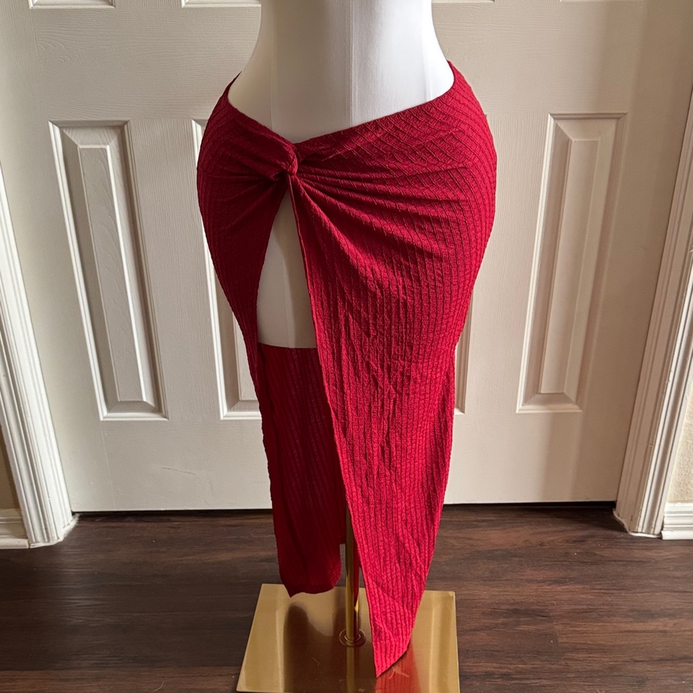 NWT Red Knotted Swimsuit Coverup